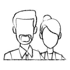 Business couple teamwork icon vector illustration graphic design