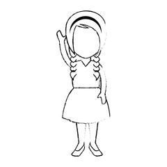 little girl student with uniform character