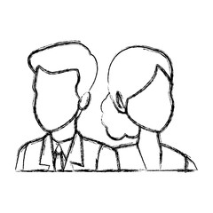 Business couple teamwork icon vector illustration graphic design