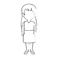 little girl student with uniform character