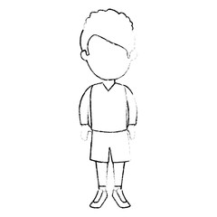 little boy student with uniform character