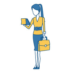 Business woman cartoon icon vector illustration graphic design