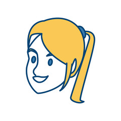 Woman face cartoon icon vector illustration graphic design