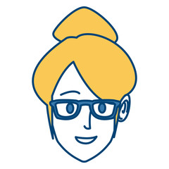 Woman face cartoon icon vector illustration graphic design