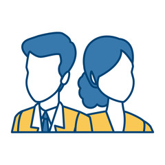 Business couple teamwork icon vector illustration graphic design
