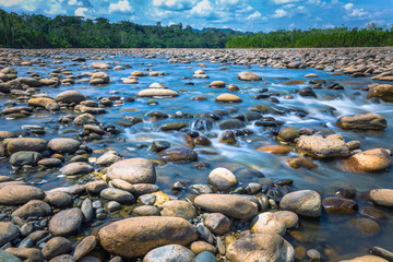 Fototapeta premium Manu National Park, Peru - August 10, 2017: Landscape of the Amazon rainforest of Manu National Park, Peru
