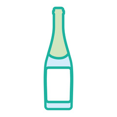 champagne bottle icon over white background vector illustration