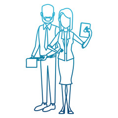 Business couple teamwork icon vector illustration graphic design