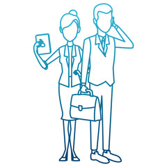 Business couple teamwork icon vector illustration graphic design