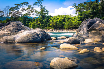 Manu National Park, Peru - August 11, 2017: Landscape of the Amazon rainforest of Manu National...