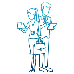 Business couple teamwork icon vector illustration graphic design