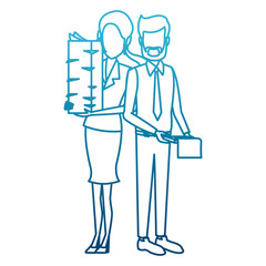 Business couple teamwork icon vector illustration graphic design