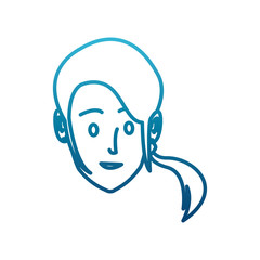 Woman face cartoon icon vector illustration graphic design