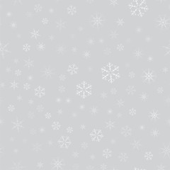 abstract seamless pattern of snowflakes. Christmas background for design of posters, postcards, invitation for the new year.