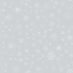 abstract seamless pattern of snowflakes. Christmas background for design of posters, postcards, invitation for the new year.