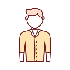 avatar bartender icon over white background vector illustration