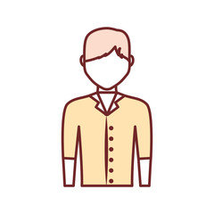 avatar bartender icon over white background vector illustration