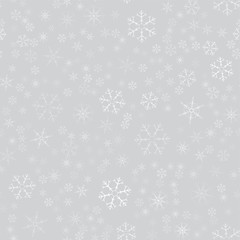 abstract seamless pattern of snowflakes. Christmas background for design of posters, postcards, invitation for the new year.