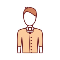 avatar bartender icon over white background vector illustration