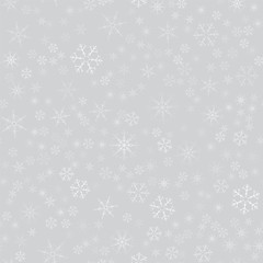 abstract seamless pattern of snowflakes. Christmas background for design of posters, postcards, invitation for the new year.