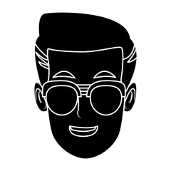 Man face cartoon icon vector illustration graphic design