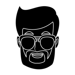Man face cartoon icon vector illustration graphic design