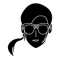 Woman face cartoon icon vector illustration graphic design