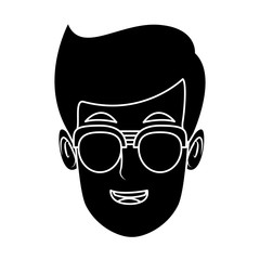 Man face cartoon icon vector illustration graphic design