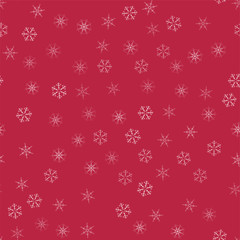 abstract seamless pattern Christmas background of snowflakes on a red. For design of cards, invitations, greeting for the new year.