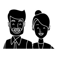 Business couple teamwork icon vector illustration graphic design