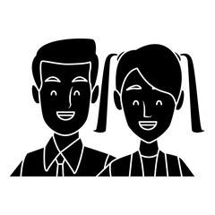 Business couple teamwork icon vector illustration graphic design