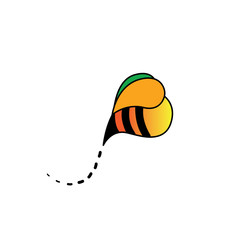 bee tail fly logo vector