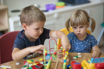 Joy of friendship in kindergarten