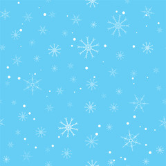 Fototapeta na wymiar Christmas background of snowflakes. For posters, postcards, greeting for holiday, party, celebration, new year.