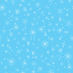 Christmas background of snowflakes. For posters, postcards, greeting for holiday, party, celebration, new year.