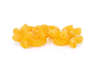 macaroni pasta close up isolated on white background