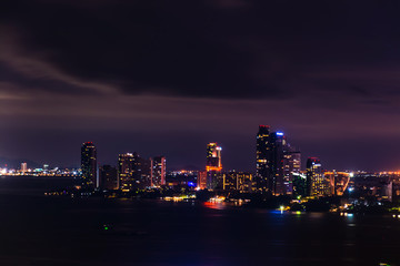 Obraz premium Pattaya city in twilight time and midnight time , Thailand