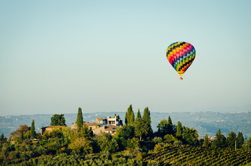Hot Air Balloon Over Tuscany - 180942361