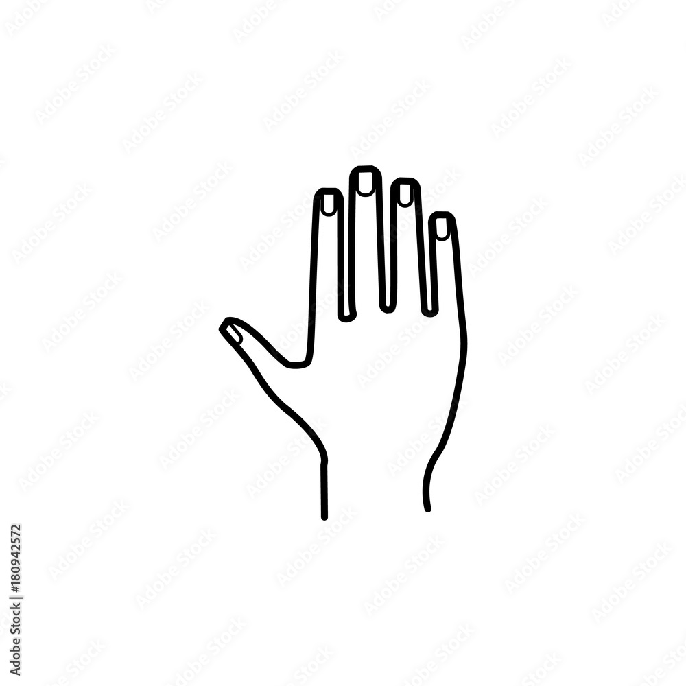 Fototapete hand icon. body part element. premium quality graphic design. signs, outline symbols collection, sim