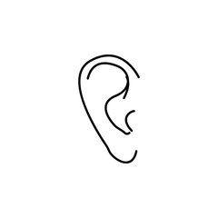 Vector line ear Icon. Body part element. Premium quality graphic design. Signs, outline symbols collection, simple thin line icon for websites, web design, mobile app, info graphics