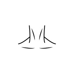 Neck icon. Body part element. Premium quality graphic design. Signs, outline symbols collection, simple thin line icon for websites, web design, mobile app, info graphics