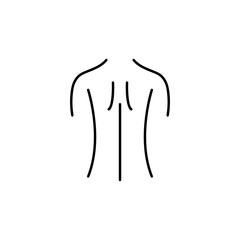 female back shoulder icon. Body part element. Premium quality graphic design. Signs, outline symbols collection, simple thin line icon for websites, web design, mobile app, info graphics