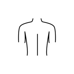 female back shoulder icon. Body part element. Premium quality graphic design. Signs, outline symbols collection, simple thin line icon for websites, web design, mobile app, info graphics