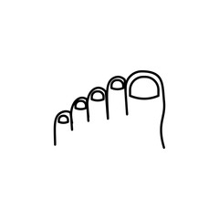 toes foot icon. Body part element. Premium quality graphic design. Signs, outline symbols collection, simple thin line icon for websites, web design, mobile app, info graphics