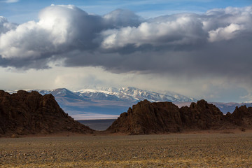 View of the mountains of Western Mongolia.