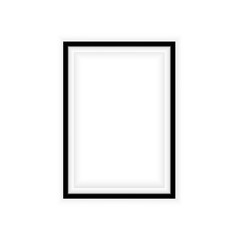 Realistic picture frame isolated on white background. Perfect for your presentations. Vector illustration.