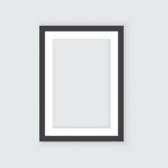 Realistic picture frame isolated on white background. Perfect for your presentations. Vector illustration.