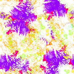 Seamless Hand Drawn Watercolor Pattern. Bright Design for Wallpaper, Tile, Textile, Fabric, Wrapping, Packaging, Camouflage Print.