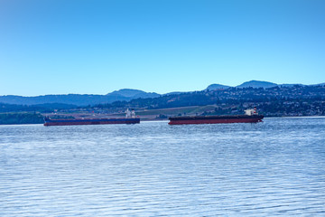 Two Empty Frieghters in British Columbia