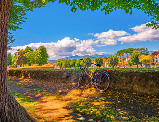 Lucca Italy nature by bike - obrazy, fototapety, plakaty